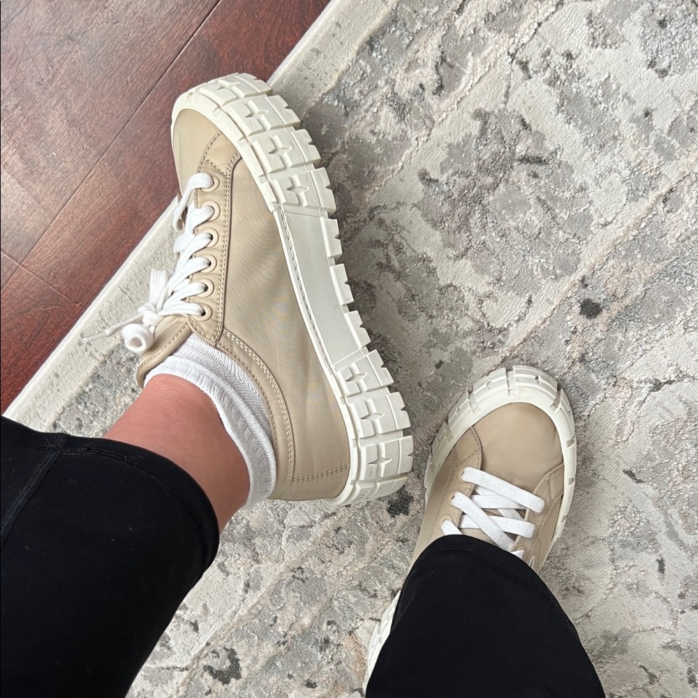 Prada Women's Cream Platform Sneakers - Picture 10 of 13